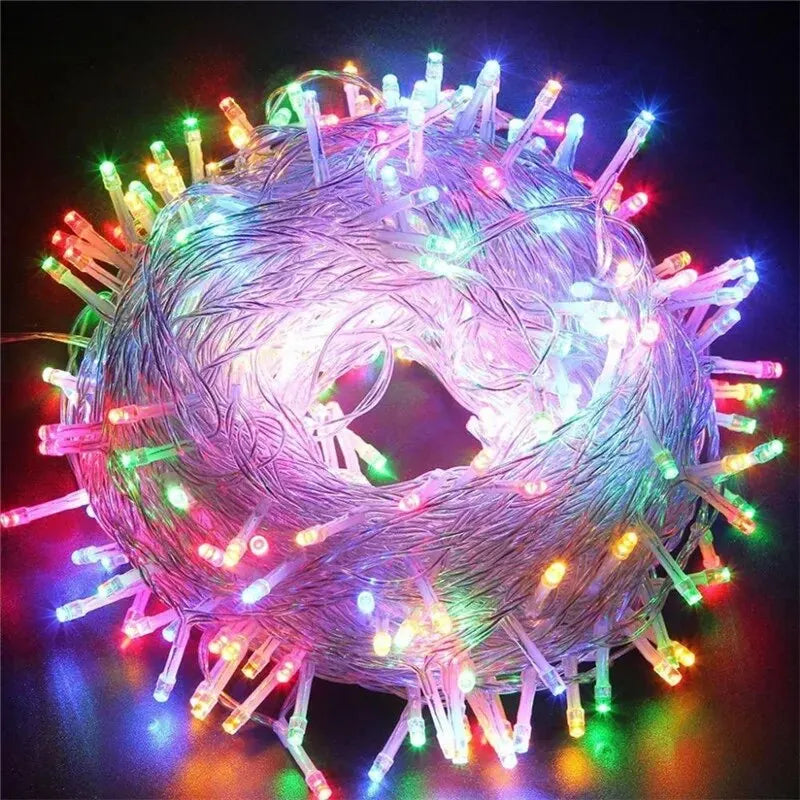 220V EU Plug 10M Outdoor Christmas LED String Light Garlands Decoraction Fairy Lamp For Home Wedding Party Holiday Lights