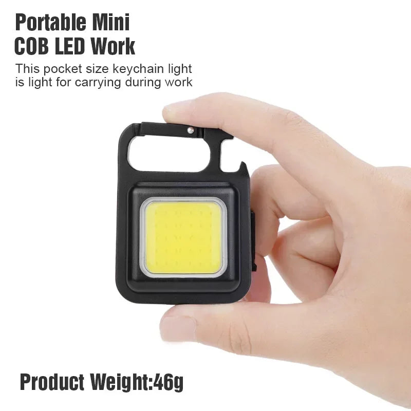 Convenient Carry-on Keychain Camping Light Multi-function COB Rechargeable Emergency Light Mini High Bright Camping Lights