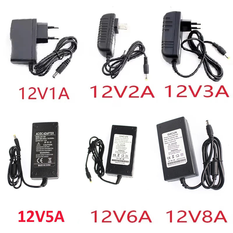 AC to DC 5V 6V 8V 9V 12V 13V 15V 24V Power Supply Adapter 1A 2A 3A 5A 6A 8A 220V To 12V Universal Charger For LED Driver EU US