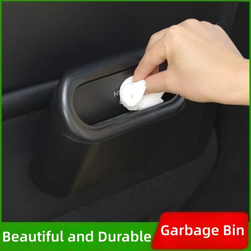 1L Portable Car Debris Box Hanging Mini Car Trash Can ABS Square Pressing Trash Bin Auto Interior Storage Bin Accessories