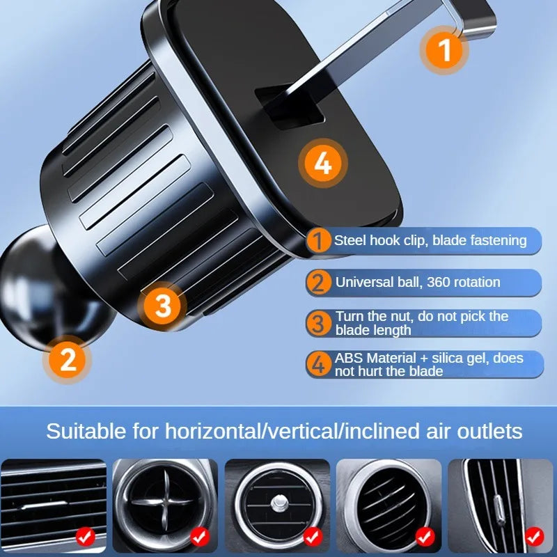 Gravity Car Phone Holder for 4.7-7 inch Mobile Phone Car Air Vent Phone Mount Universal Shockproof GPS Clip Smartphone Stand