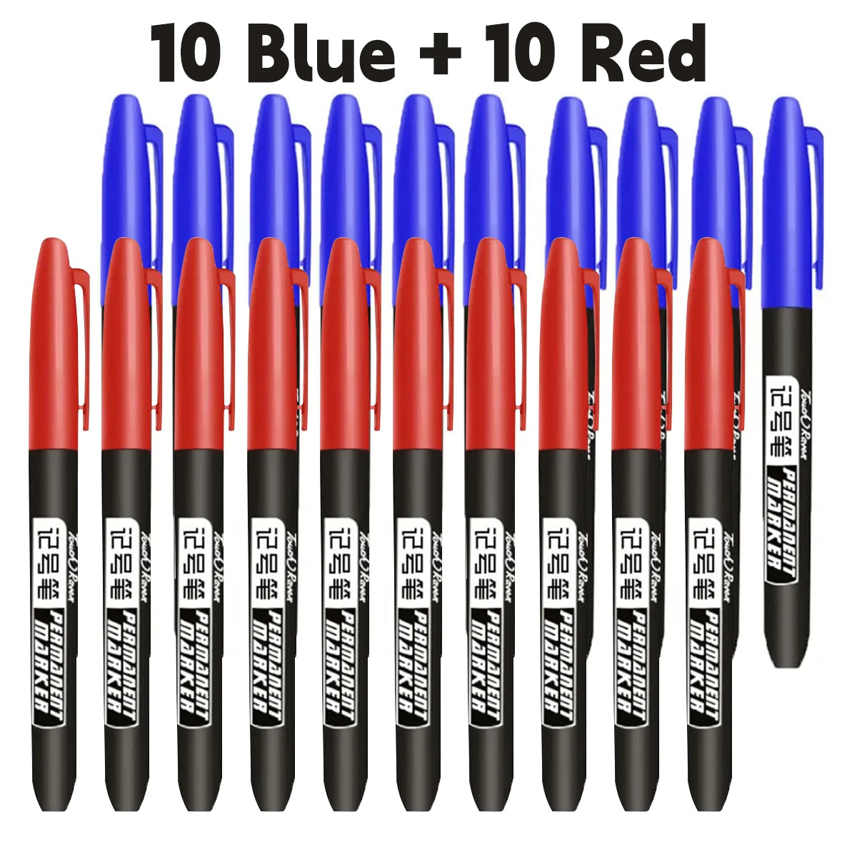 6 PCS Permanent Marker Pen Manga Drawing Markers Black Blue Red Waterproof Ink Sketch Pens Stationery Art School Supplies