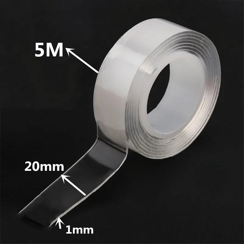 1m 2m 3m 5m Nano Tape Double Sided Tape Transparent Reusable Waterproof Adhesive Strong Tapes Cleanable Kitchen Bathroom Supplie