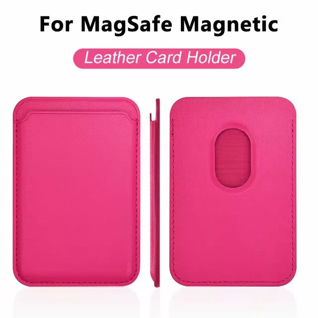 Magsafe-funda magnética de cuero para iPhone, carcasa de lujo con tarjetero para modelos 13, 12, 16, 14 Pro Max, 15Pro, S24