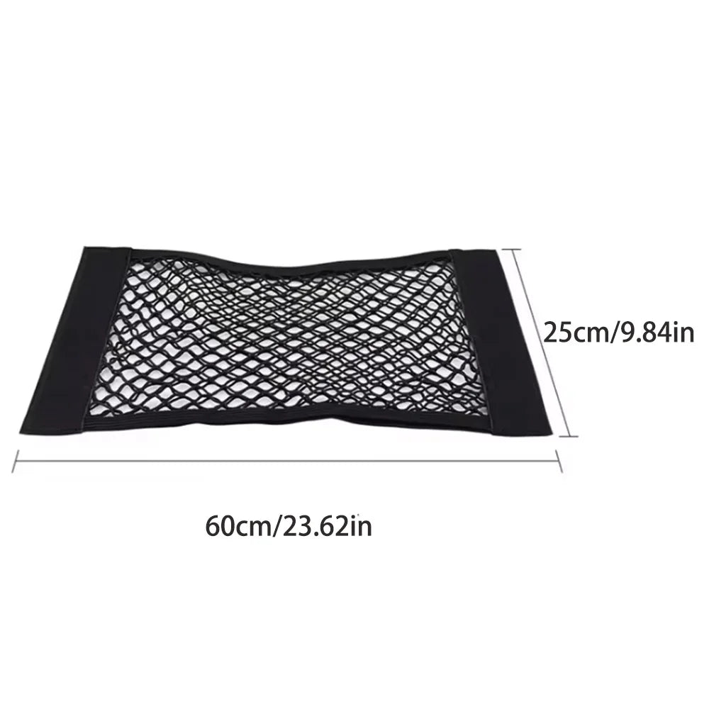 Car storage bag Trunk Seat Elastic String Net Magic Sticker Universal Storage Bag Auto Seat Back Bag