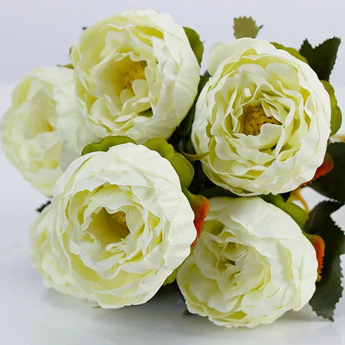 6 Heads Big Silk Peonie Flowers Bouquet Artificial Flowers Peony Bridal Bouquet Wedding Decor for Home Garden Hotel Faux Flores