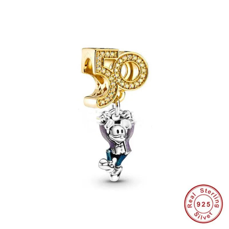 925 Sterling Silver Collection Minnie Safty chain Alice Stitch Charm Beads Suitable For Pandora Bracelets Jewelry Making