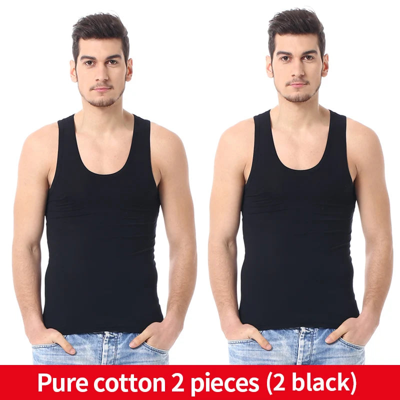 Men's solid color four seasons thin cotton vest casual and comfortable Joker sweatshirt fitness exercise slim vest