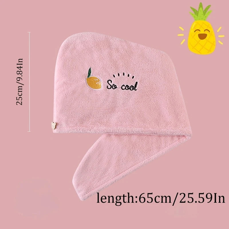 1pc Quickly Dry Hair Hat Super Absorbent Soft Bathroom Women Head Towels Girls Cute Hair Towel Hair Dry Wrap Bonnets