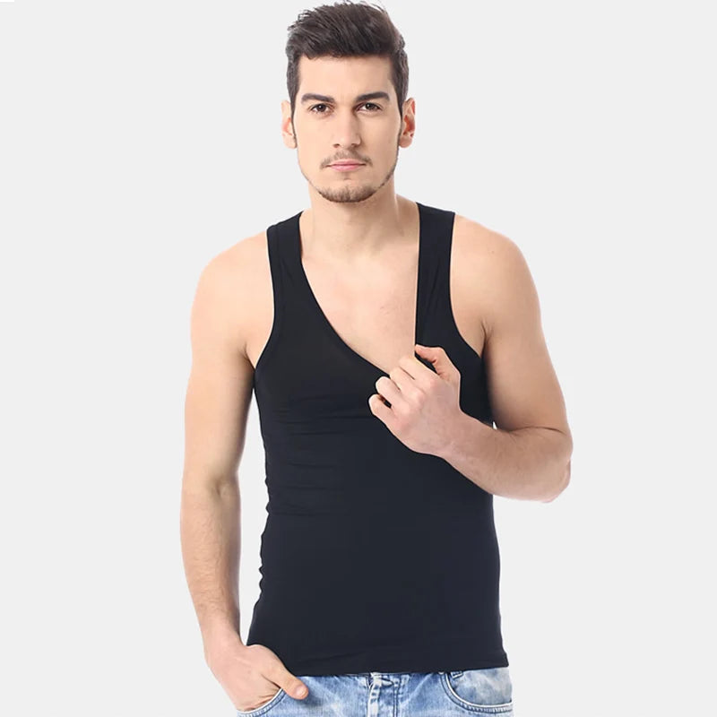 Men's solid color four seasons thin cotton vest casual and comfortable Joker sweatshirt fitness exercise slim vest