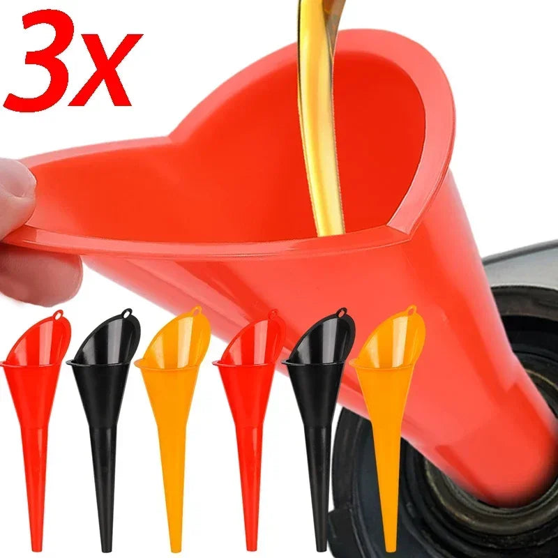 Car Long Stem Funnel Gasoline Oil Fuel Filling Tools Anti-splash Plastic Oil Funnel Motorcycle Refueling Tools Auto Accessories