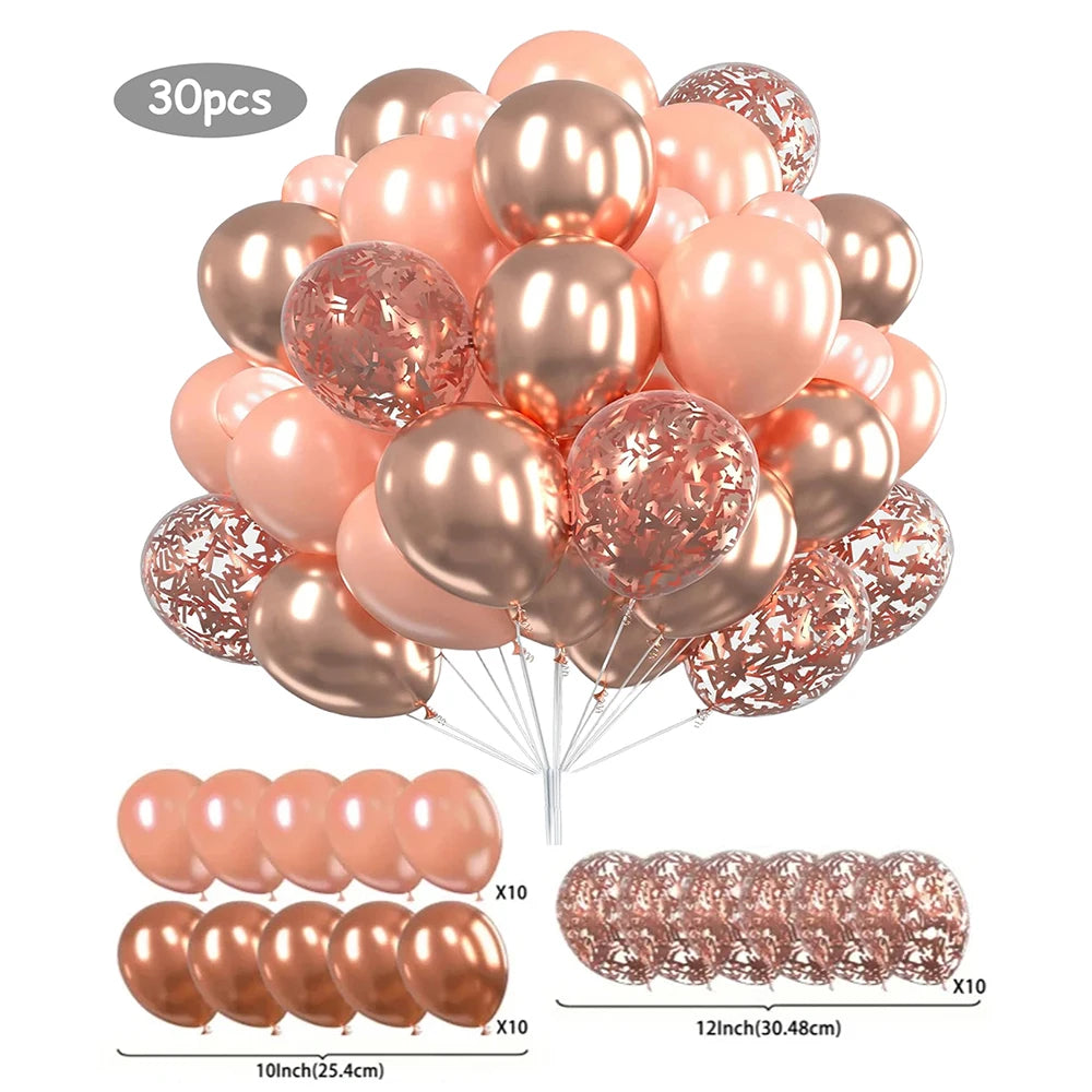 30pcs Colorful Sparkle Balloon Set Theme Party Birthday Scene Decoration Balloon