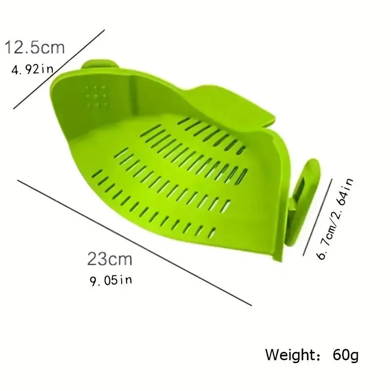 Universal Silicone Clip on Pan Pot Strainer Anti Spill Pasta Pot Strainer Food Grade Fruit Colander for Pasta Fruit Vegetable