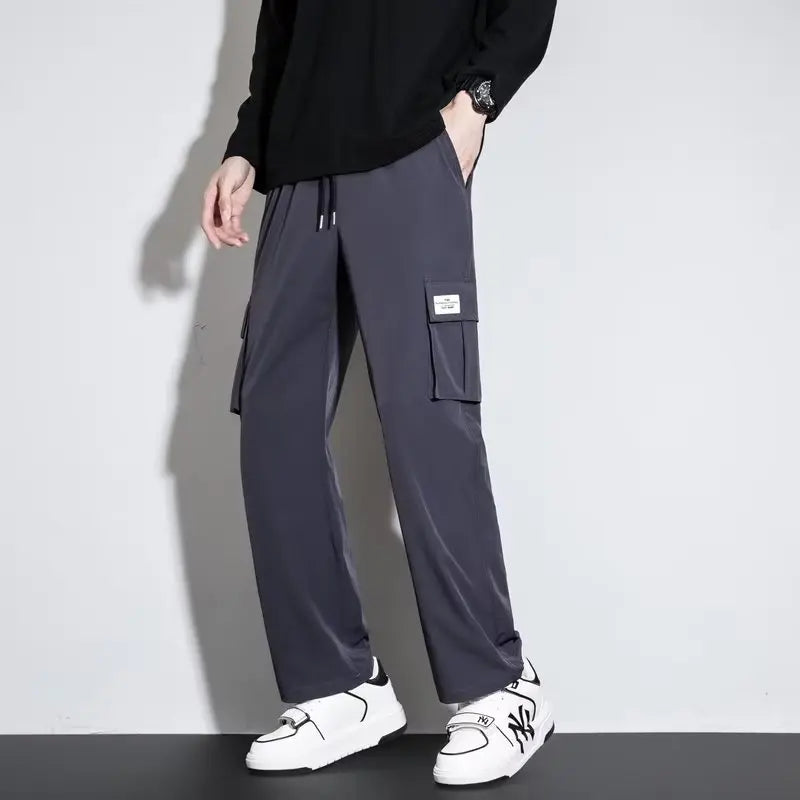 The new 2024 outdoor sports casual cargo pants baggy straight trend leggings handsome Hong Kong trend pants