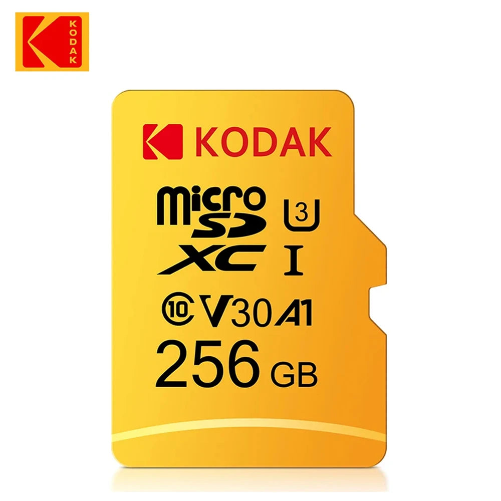 KODAK Micro SD 64GB 32GB Flash TF SD Card Class10 U3 V30 4K Memory Card 128GB 256GB For Phone Drone Camera