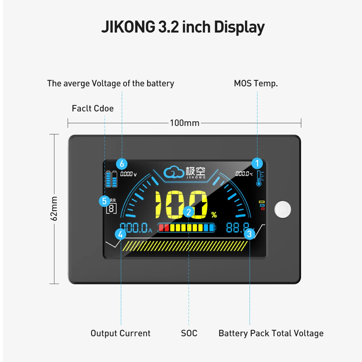 JIKONG BMS 3.2 inch Screen Display for JIKONG all BMS