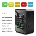 Multifunctional 5in1 CO2 Meter Digital Temperature Humidity Tester Carbon Dioxide TVOC HCHO Detector Air Quality Monitor