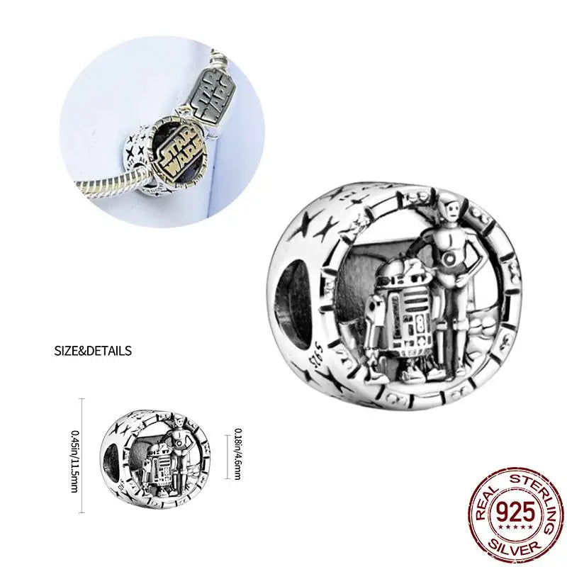 New Charm plata de ley 925 Silver Disney Star Warsries Mandalorian Helmet Charm Bead Fit Original brand bracelet Birthday Gift