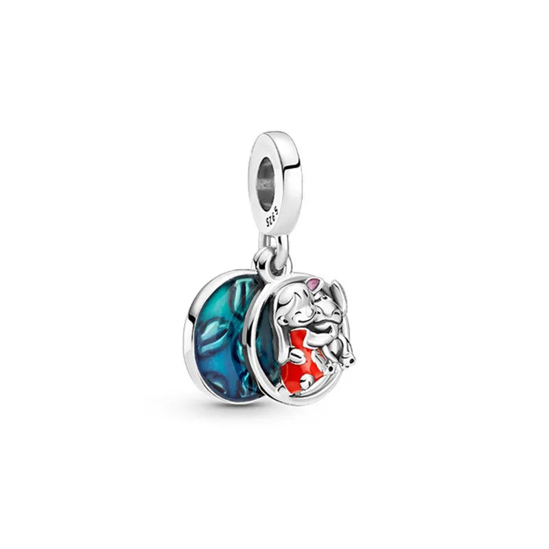 925 Sterling Silver Collection Minnie Safty chain Alice Stitch Charm Beads Suitable For Pandora Bracelets Jewelry Making