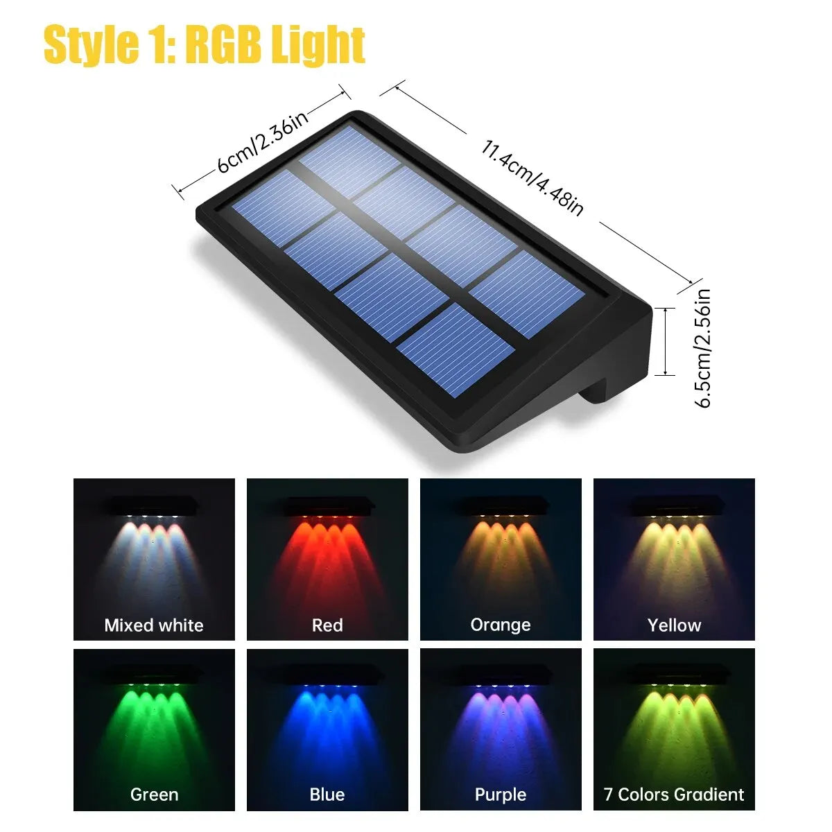 Solar Fence Lights Outdoor Waterproof RGB Color Changing/Warm White LED Solar Step Lights Outdoor Wall Lights IP65 Waterproof