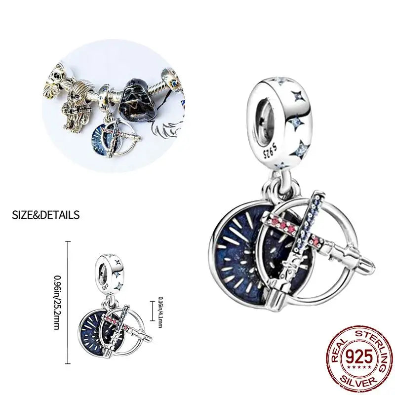 New Charm plata de ley 925 Silver Disney Star Warsries Mandalorian Helmet Charm Bead Fit Original brand bracelet Birthday Gift