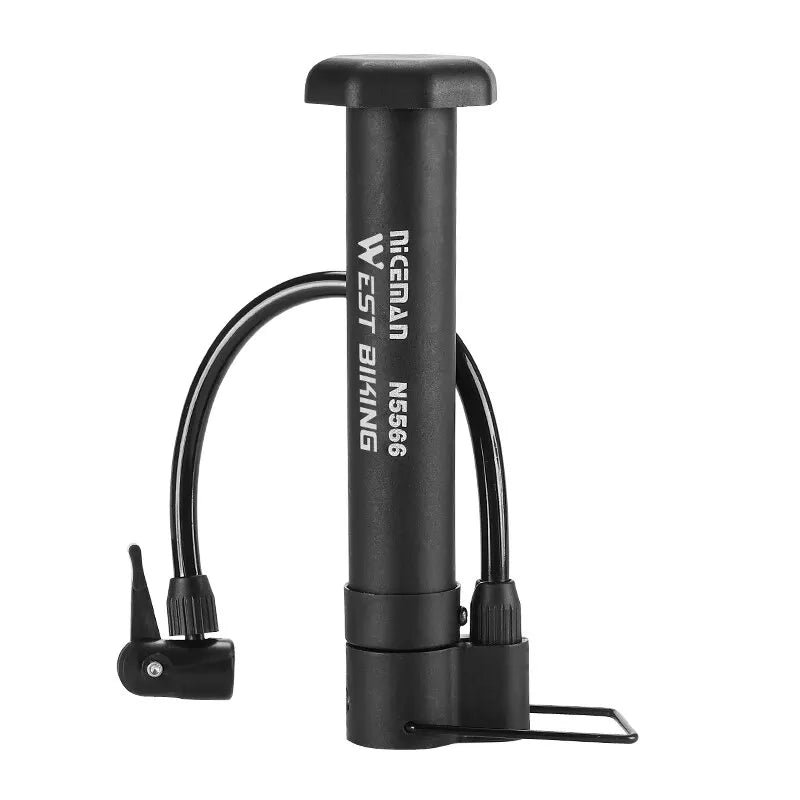 WEST BIKING MTB Bicycle Pump 80 PSI Bike Manual Air Pump Balloon Tire Inflator Schrader Valve Floor Pump Cycling Accesories