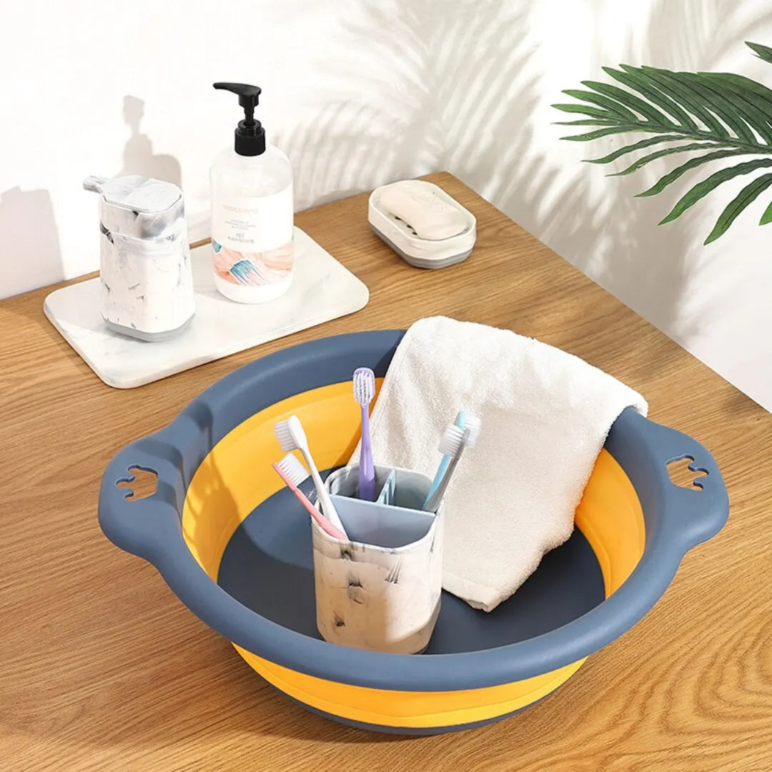 Portable Foldable Laundry Basin Plastic Travel Folding Wash Basin Safe Durable Foldable Wash Basin Bathroom Household Supplies