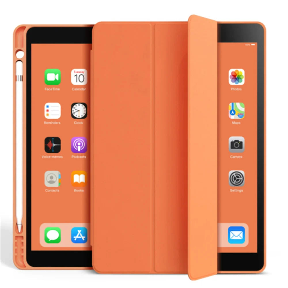 For iPad case PU Leather Tri-fold ebook Case For iPad mini/7/8/9- 7.9/8.3/9.7/10.2/10.9/11 inch Case Tablets Sleeve  Stand Cover