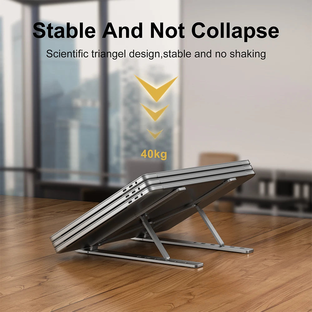 Aluminum Alloy Laptop Stand Portable Notebook Holder Foldable Computer Bracket Up to 17Inch Adjustable Accessories 2023 Hot Sale