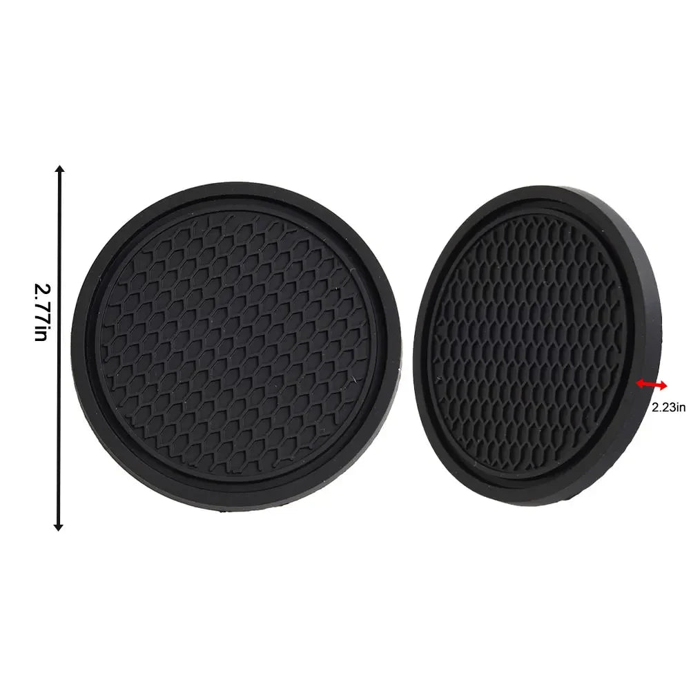 2pcs Black Car Auto Cup Holder Anti Slip Insert Coasters Pads Interior Accessories For Most Cups Accessories