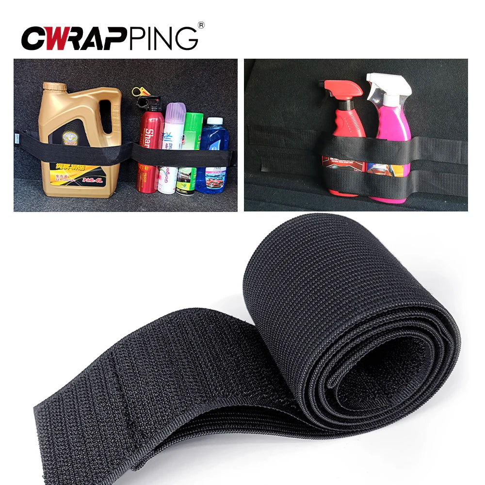 Car Trunk Organizer Firm Nylon Magic Tape Stowing Tidying Fixed Belt Auto Tools Storage Fixing Belt Fire Extinguisher Storage