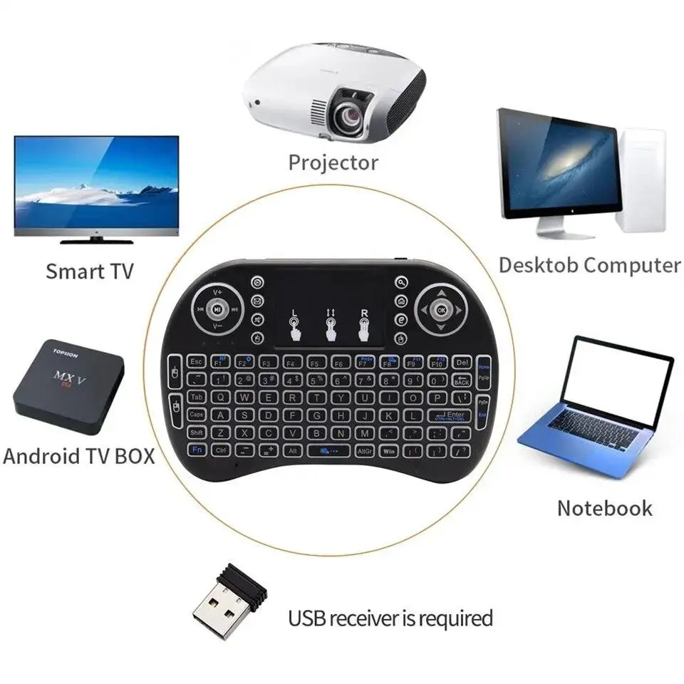 I8 2.4G Mini Wireless Keyboard 2.4GHz Air Mouse Remote Touchpad For Android TV Box PC Smart TV