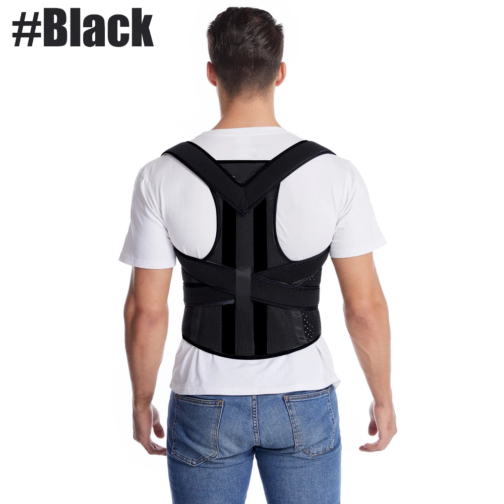 Lumbar Brace Spine Support Belt Adjustable Corset Correction Body Improve with Plate Straight Back Posture Corrector Shoulder