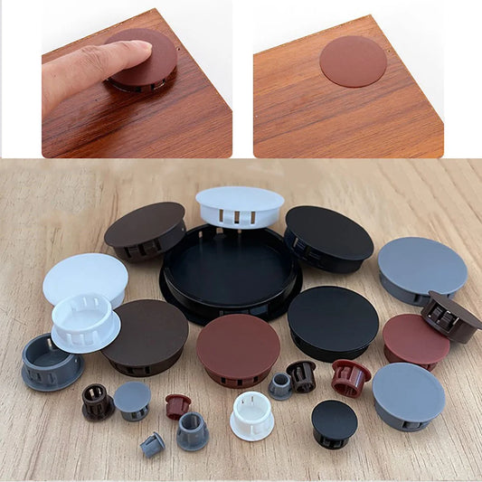 5-20pc 5 Color Nylon Hole Plug Plastic Round Snap-on Cover Hole Dust Caps Plugging Use For Furniture Table Box Extra Hole 5-60mm