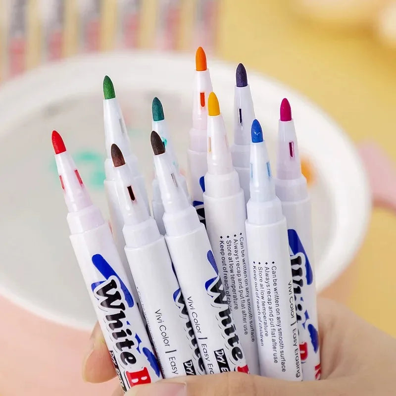 8/12 Colors Magical Water Floating Student Painting Brush Whiteboard Markers Pen Suspension Kids Educational Painting Pen Toys