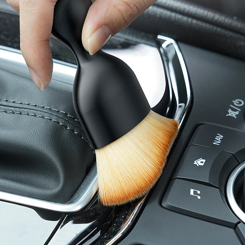 Car Air Vent Cleaning Soft Brush with Casing Car Interior Cleaning Tool Artificial Car Brush Car Crevice Dusting Car Detailing