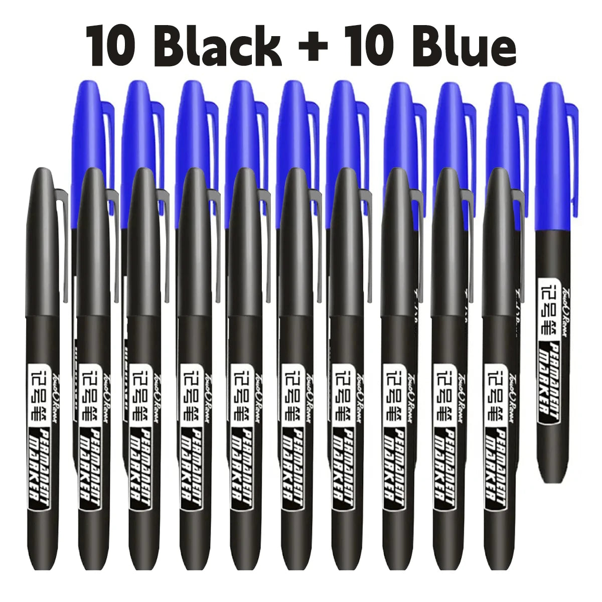 6 PCS Permanent Marker Pen Manga Drawing Markers Black Blue Red Waterproof Ink Sketch Pens Stationery Art School Supplies