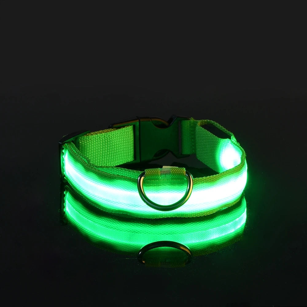 LED Safety Collar For Small And Medium Dogs - Adjustable, Flashing Glow For Night Walking