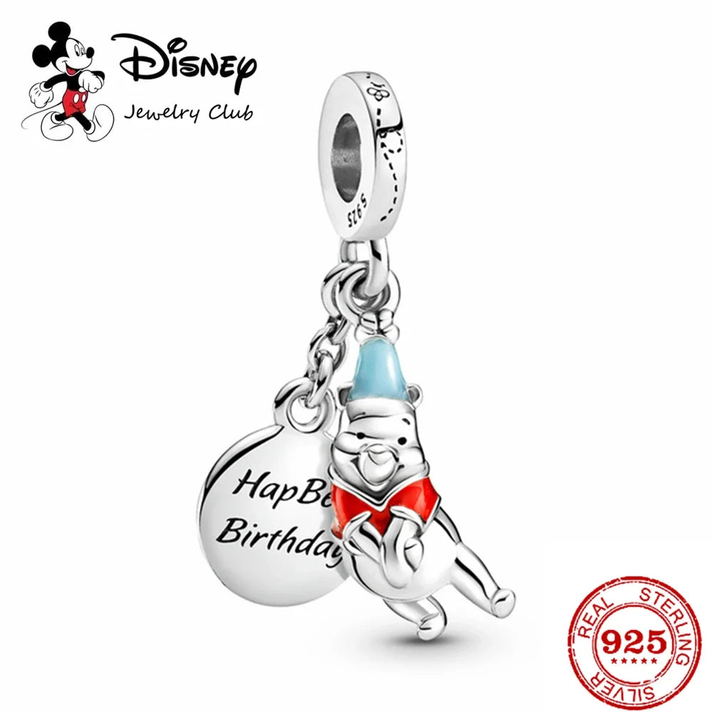 Disney 925 Silver Dumbo Clip Charm Mickey Minnie Love Heart Beads Fit Original Pandora Bracelets DIY Pendant Women Jewelry Girl