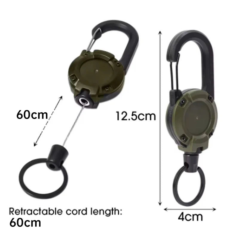 Adjustable Key Chain Adopts Steel Wire Rope Anti-fall Easy To Pull Buckle Elastic Hook Type Telescopic Buckle To Prevent Loss