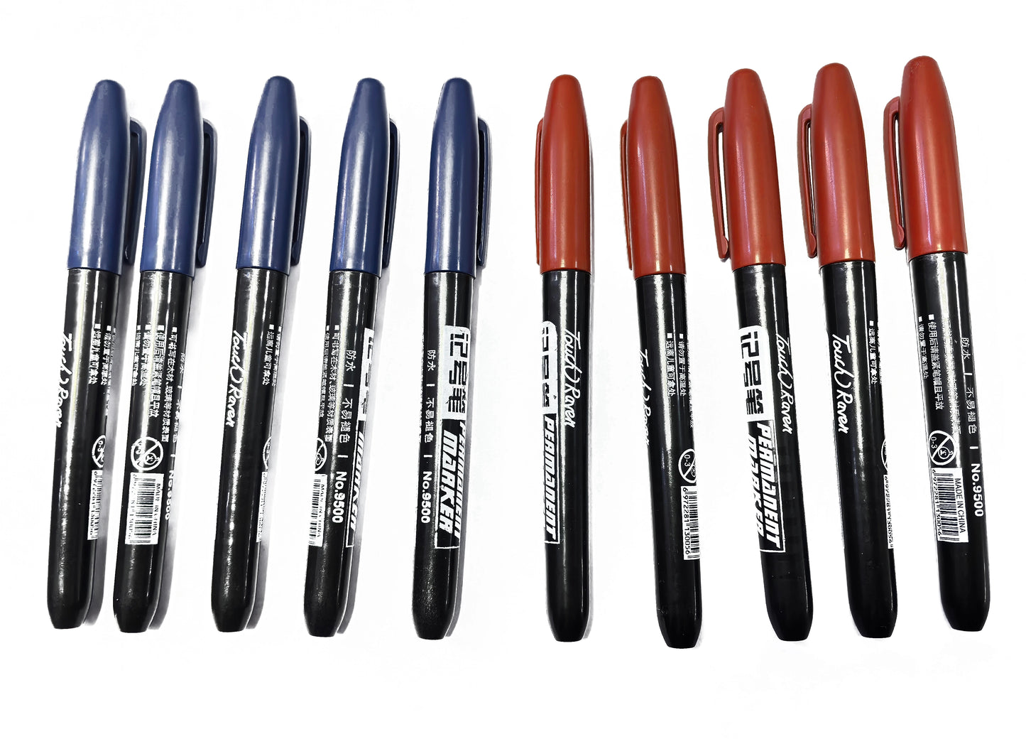 6 PCS Permanent Marker Pen Manga Drawing Markers Black Blue Red Waterproof Ink Sketch Pens Stationery Art School Supplies