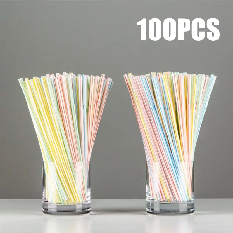 50-1000Pcs Drinking Straws Colorful & Black rietjes Flexible Wedding Party Supplies Drinking Straws Kitchen Wholesale