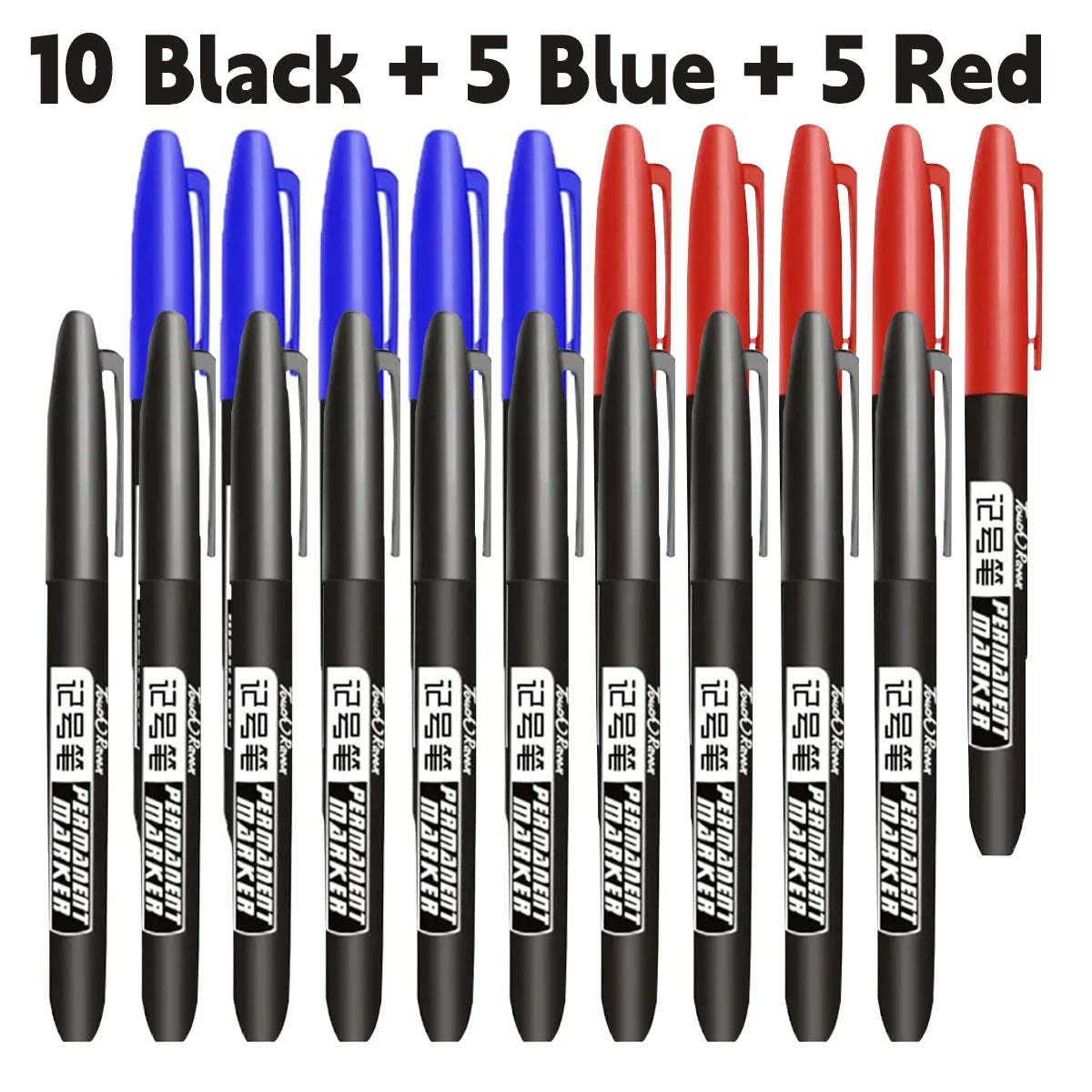 6 PCS Permanent Marker Pen Manga Drawing Markers Black Blue Red Waterproof Ink Sketch Pens Stationery Art School Supplies