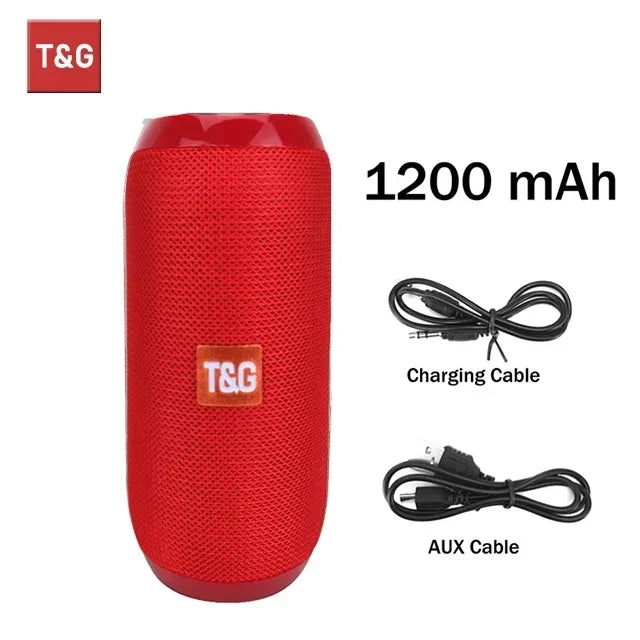 T&G TG117 Portable Bluetooth Speaker Outdoor Wireless Woofer Free Call FM TF Card USB Flash Drive Connect Mobile Phone Tablet TV