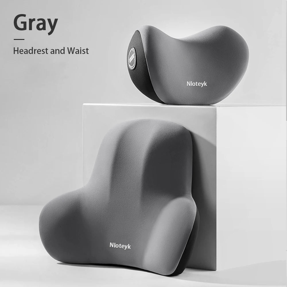 Memory Foam Car Neck Pillow Protective Lumbar Back Support Breathable Car Headrest Cushion Relieve Stress Car Seat Pillow