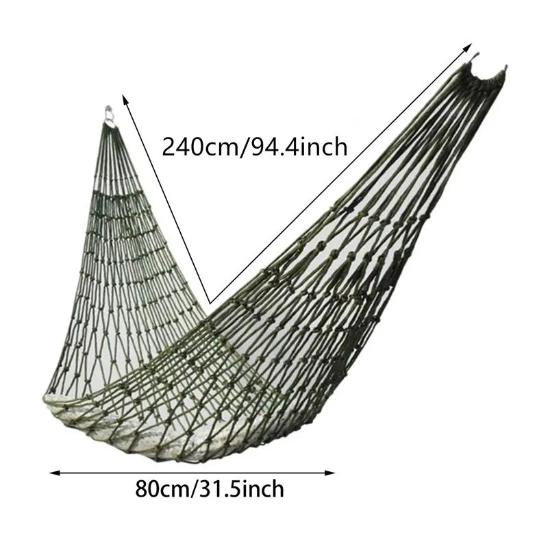 Portable Outdoor Sport Hammock, Outdoor Camping Hammock Mesh Net for Garden Beach Yard Travel Garden Swing Hanging Bed