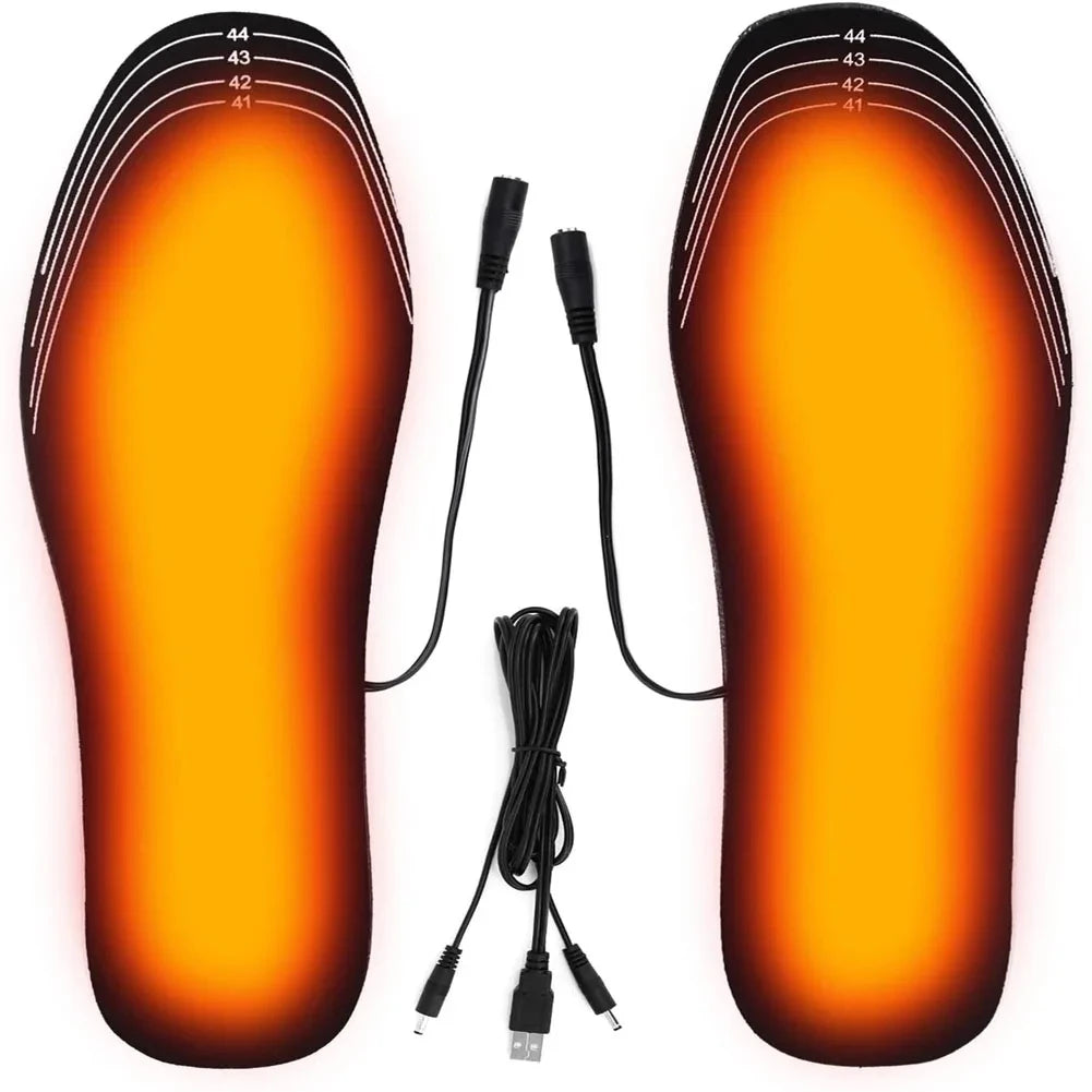 2/1 Pair USB Heated Shoe Insoles Electric Foot Warming Pad Feet Warmer Sock Pad Mat Winter Outdoor Sports Heating Insole Warm