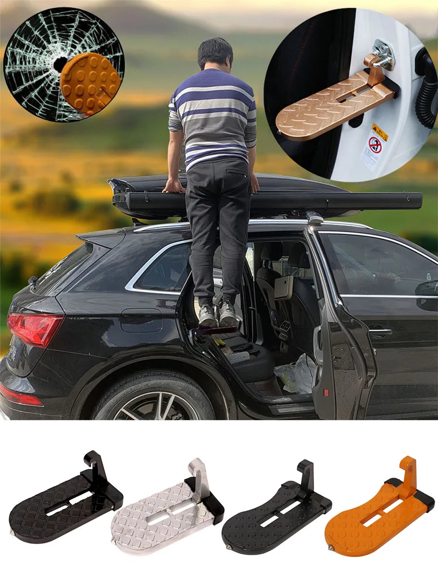 Foldable Car Roof Rack Step Car Door Step Multifunction Universal Latch Hook Foot Pedal Aluminium Alloy Safety car accessories