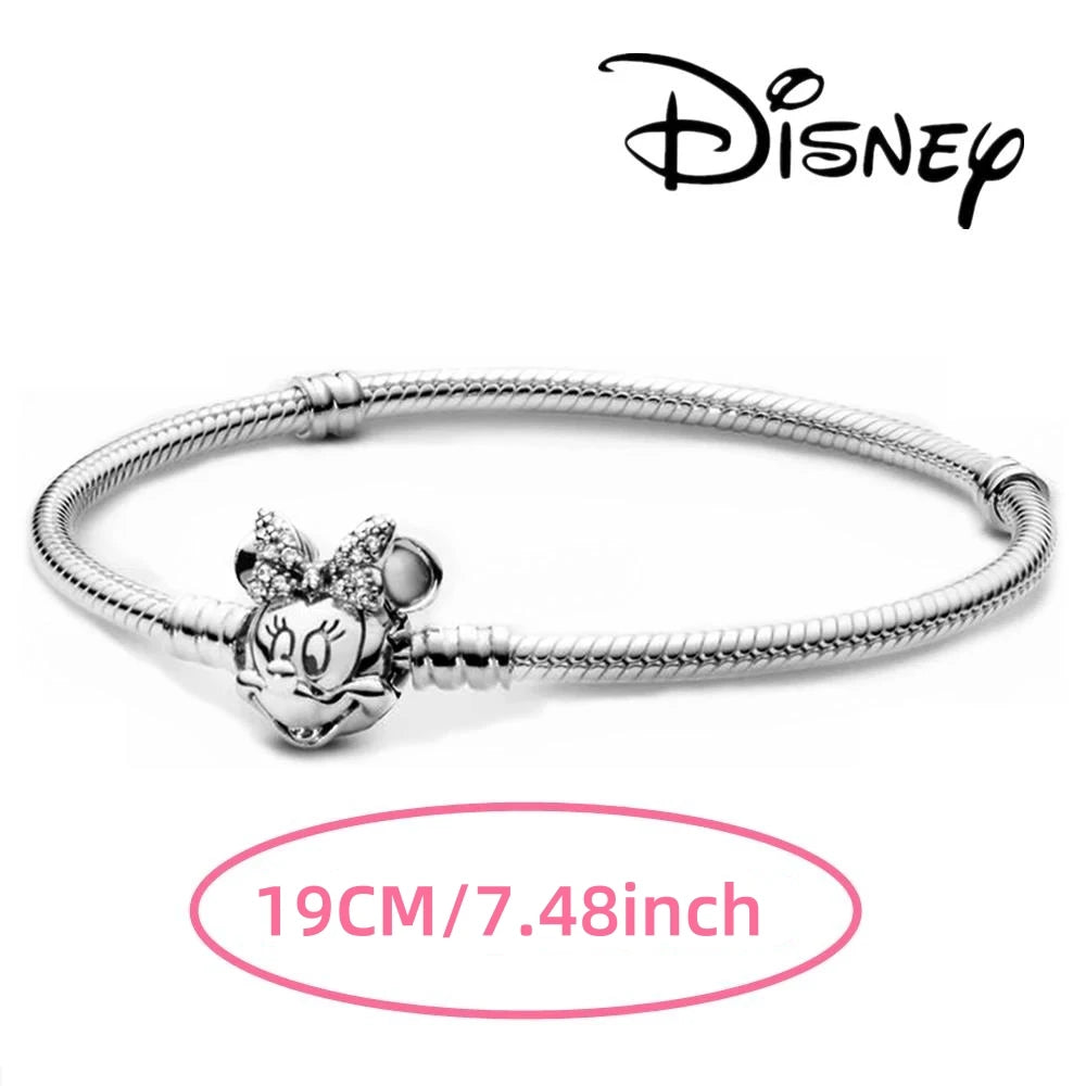 Disney 925 Silver Dumbo Clip Charm Mickey Minnie Love Heart Beads Fit Original Pandora Bracelets DIY Pendant Women Jewelry Girl