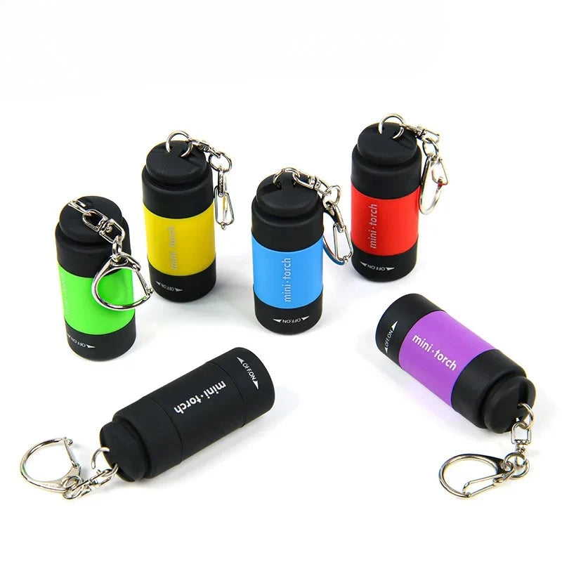 Outdoor Keychain Flashlight Rechargeable LED Mini Pocket Flashlight For Camping Hiking Emergencies